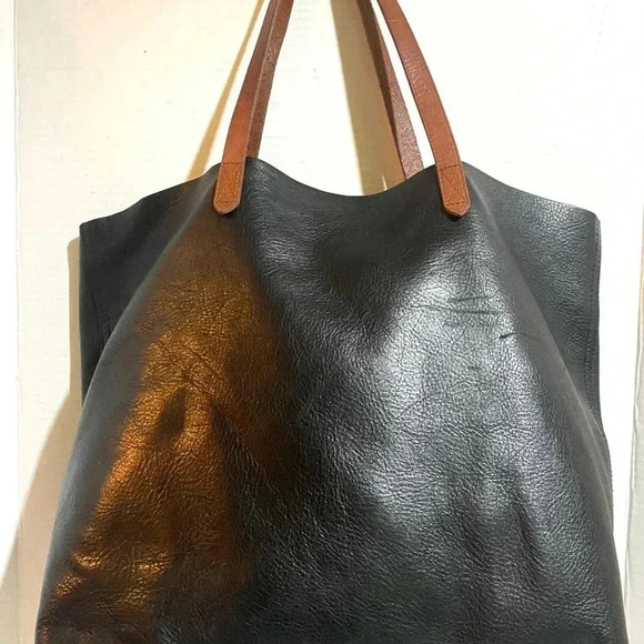 Madewell black leather tote handbag - Picture 3 of 7